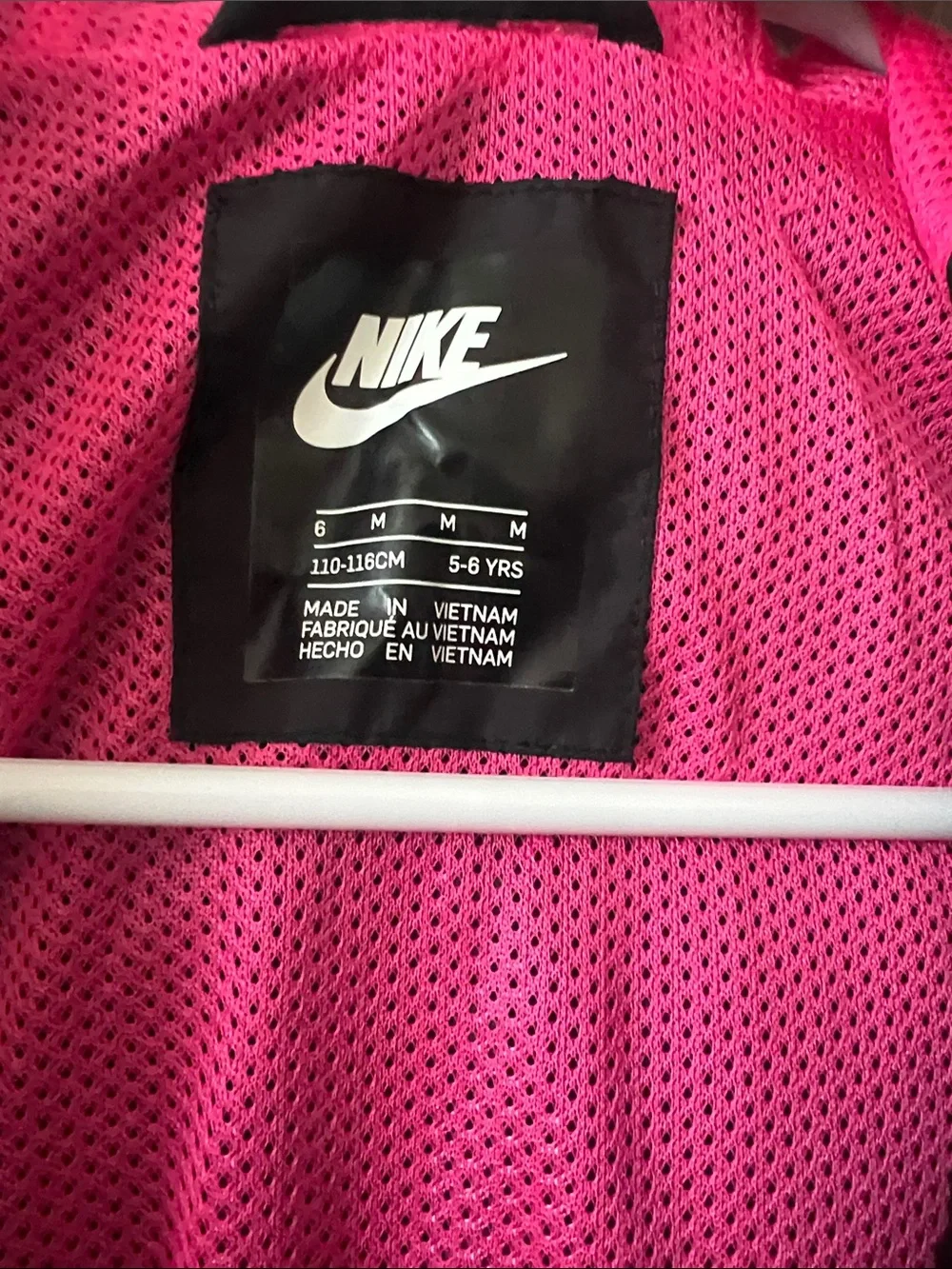 Nike Black Jacket with Bright Pink Lining and Logos